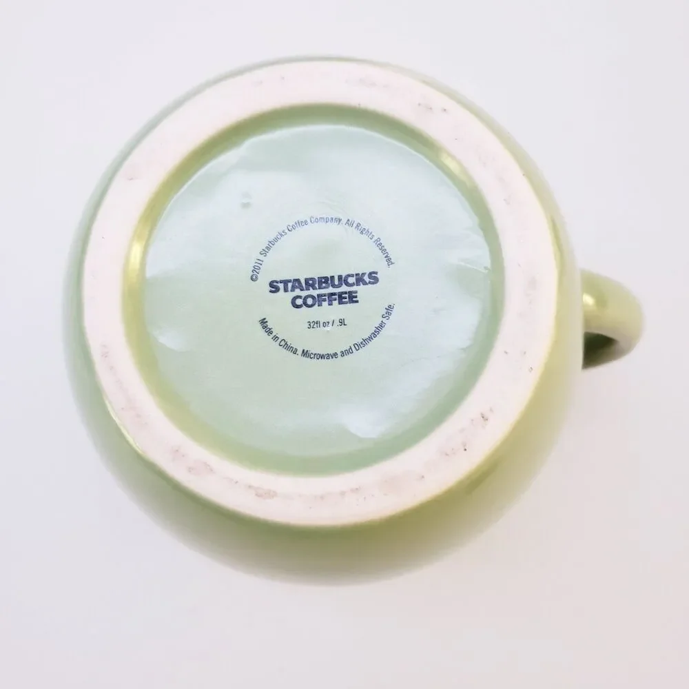 Starbucks Tea Coffee Pot Avocado Sage Green Stoneware 32 fl oz Cottage Y2K Boho